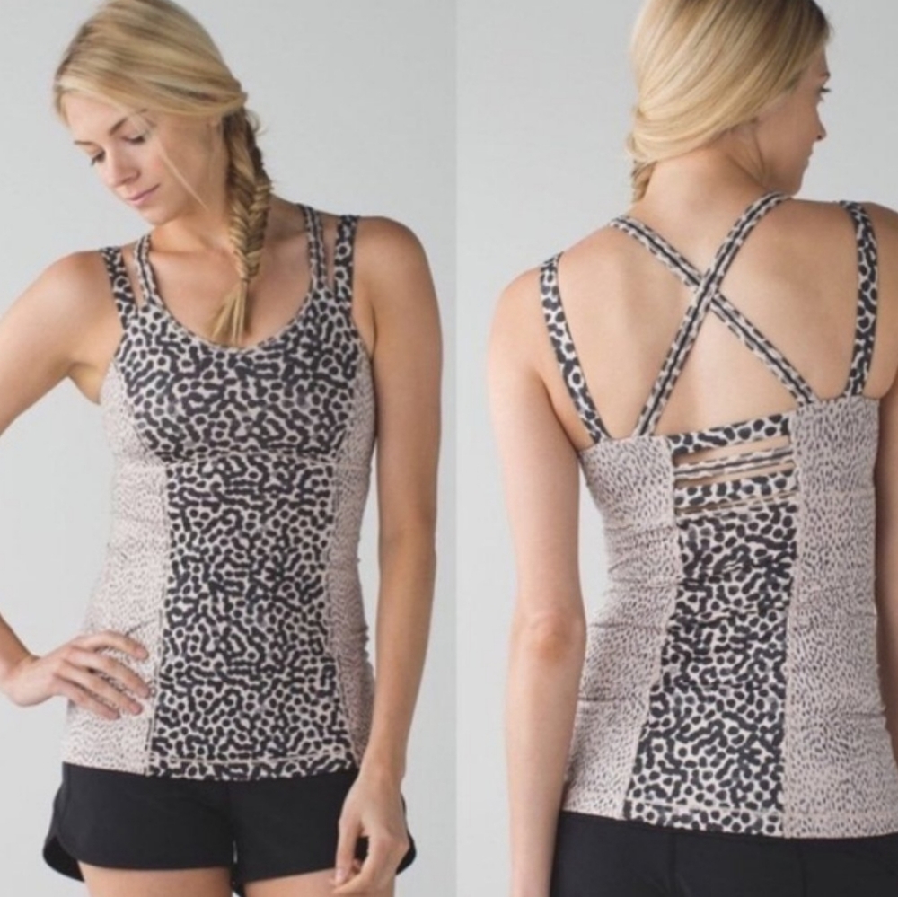 COPY - Lululemon Animal Print Tank Top 8 Strappy Beige